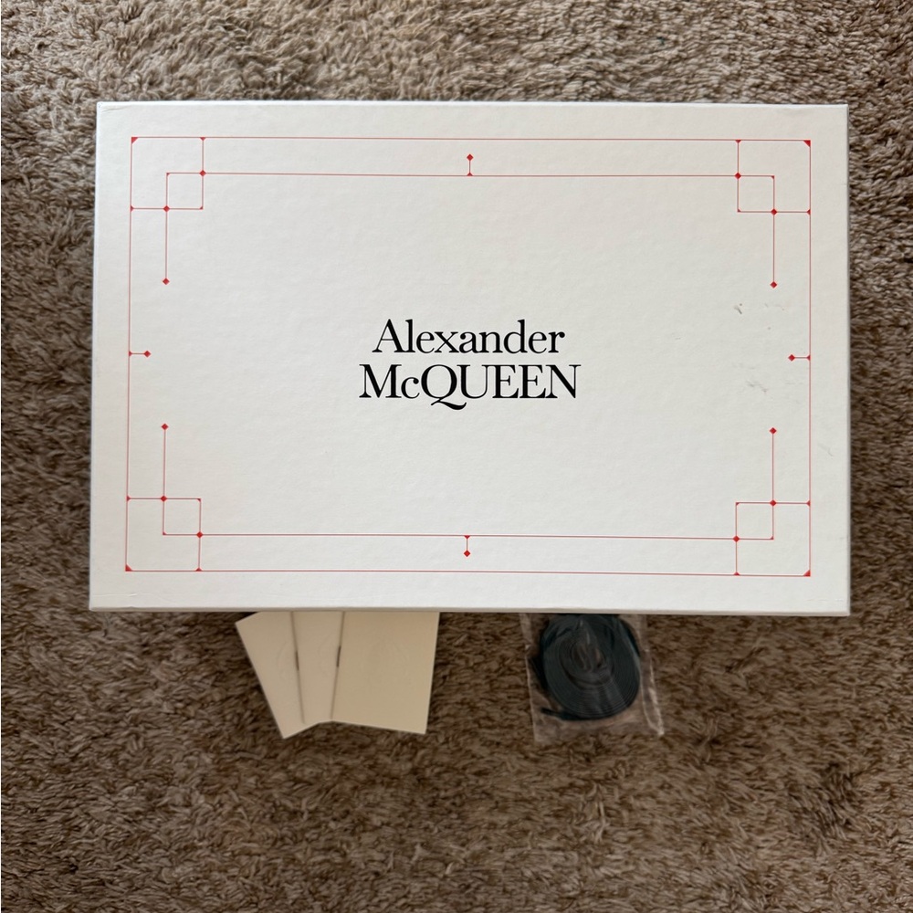 Alexander McQueen White and Green Sneakers - Picture 7 of 8